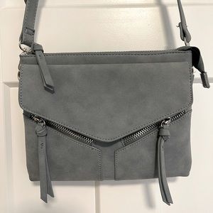 Blue/grey Synthetic Leather Crossbody Bag